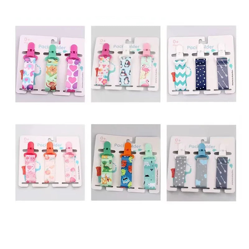 3 Pcs Baby Pacifier Clips Set
