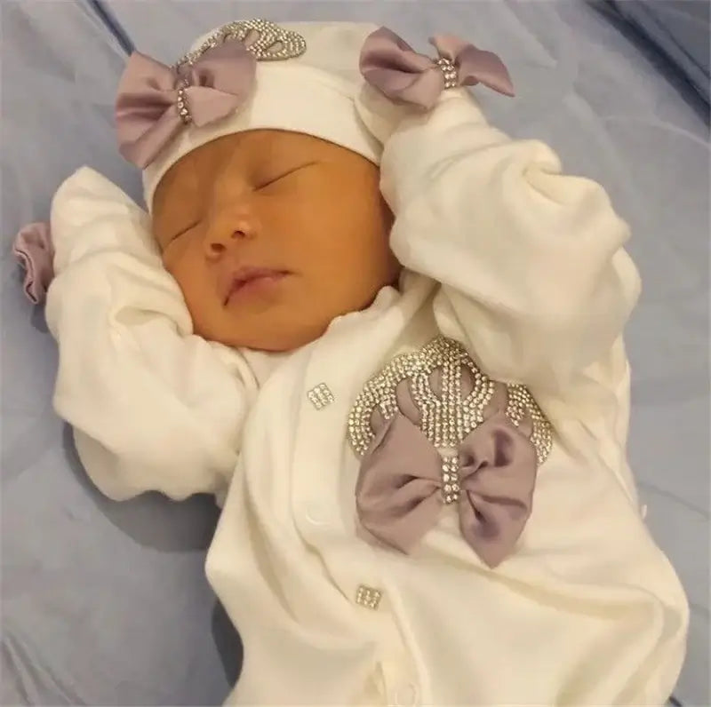 4pcs Butterfly Jewelry Baby Romper Set