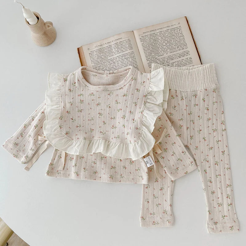 Kids Boys Girls Pajamas Set Children Sleepwear Pajamas Flared Pants Sets Long Sleeve Cotton Baby Clothes Spring Autumn Clothing