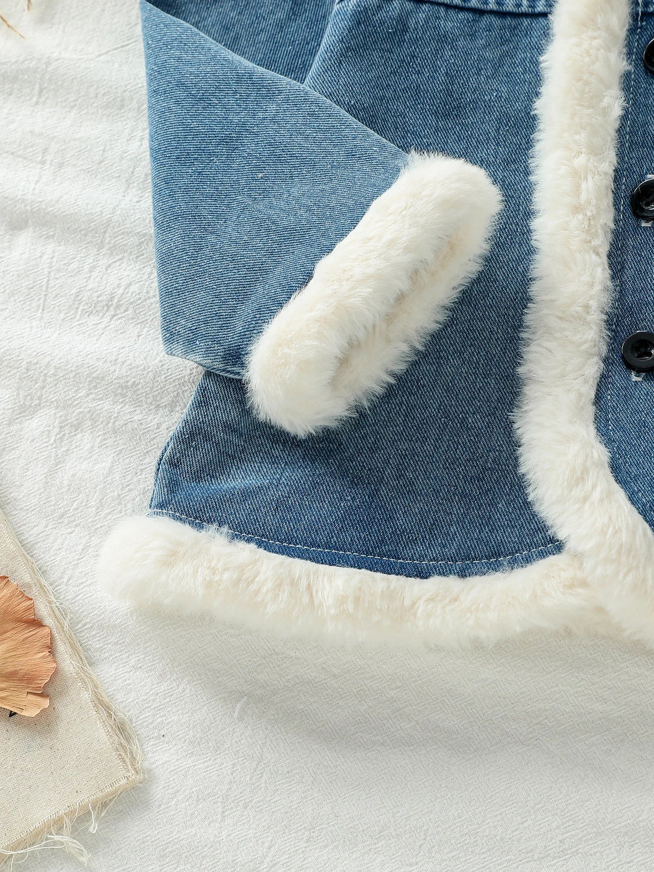 Fleece Denim Baby Girls Jacket