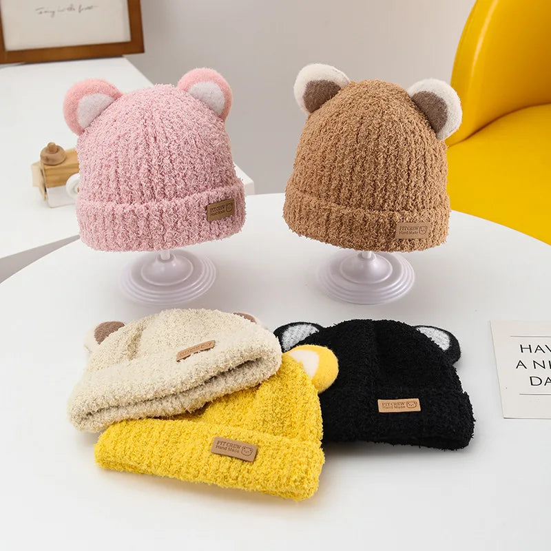 Windproof Baby Bear Earflap Beanie