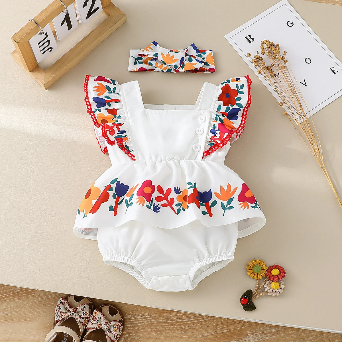 Floral Baby Girl Romper Set