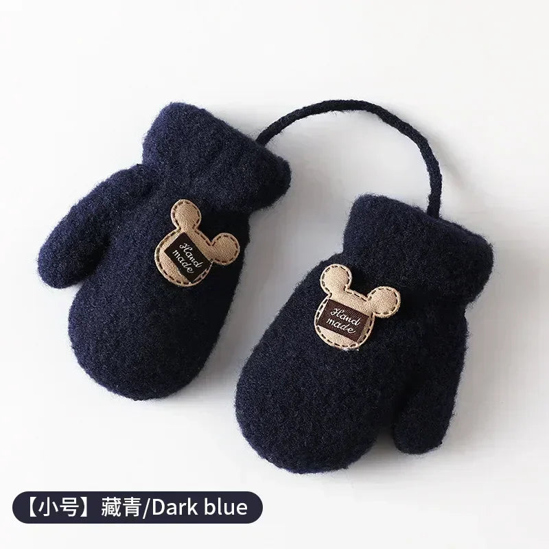 1-6 Years Old Baby Mittens Newborn Children Kids Winter Gloves Mohair Plush Thick Boys Girls Gloves