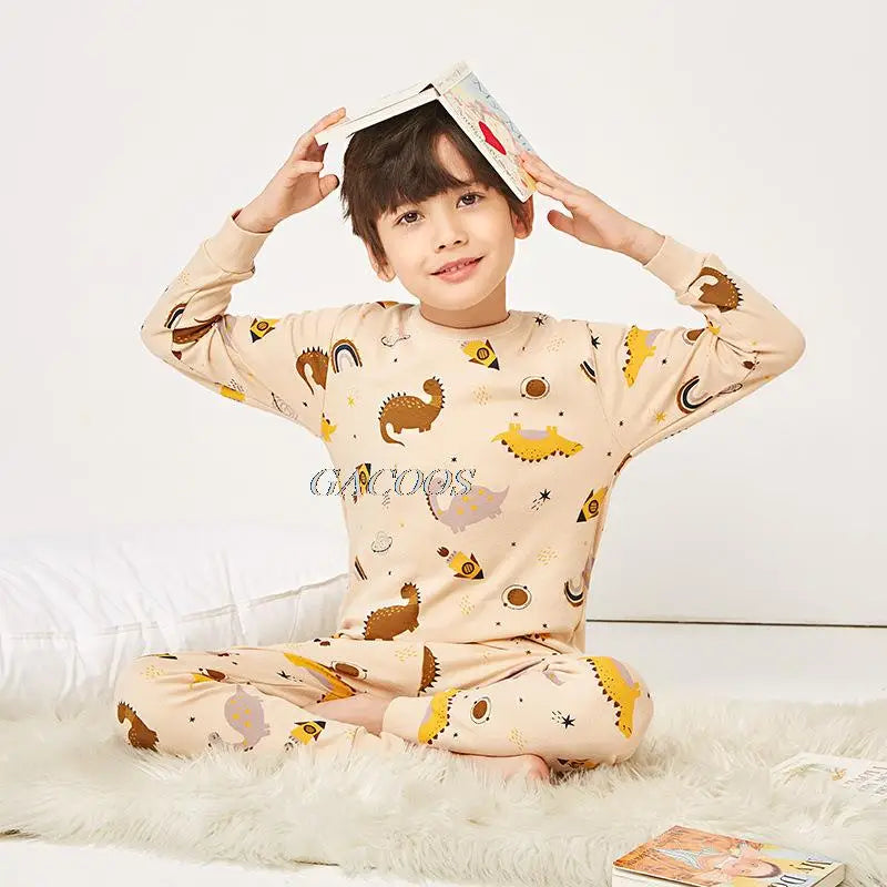 Child Boy Pajamas for 3-14 Years Winter Long Sleeved Pyjamas Suit Baby Girl Clothes Toddler Cotton Sleepwear Kids Sleep Pajamas