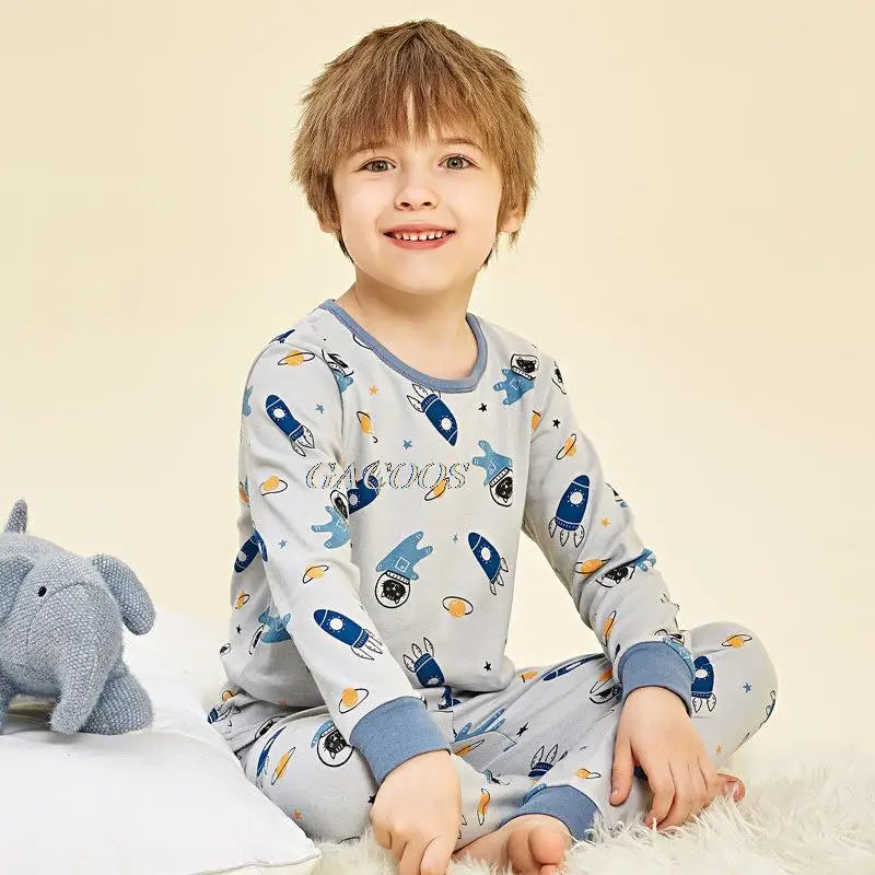 Child Boy Pajamas for 3-14 Years Winter Long Sleeved Pyjamas Suit Baby Girl Clothes Toddler Cotton Sleepwear Kids Sleep Pajamas