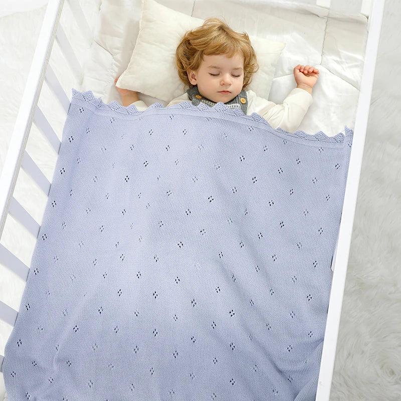 Baby Blankets Newborn 90*70cm Ultra-Soft Cotton Knitted Swaddle Wrap Blanket for Infant Toddler Boys Girls Throw Receiving Quilt