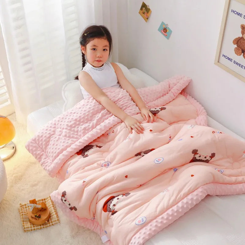 Winter Warm Baby Quilt Comforter Quilted Blanket Summer Soft Nap Cover Bed Thick Blanket Newborn Infant Swaddle Wrap Bedding