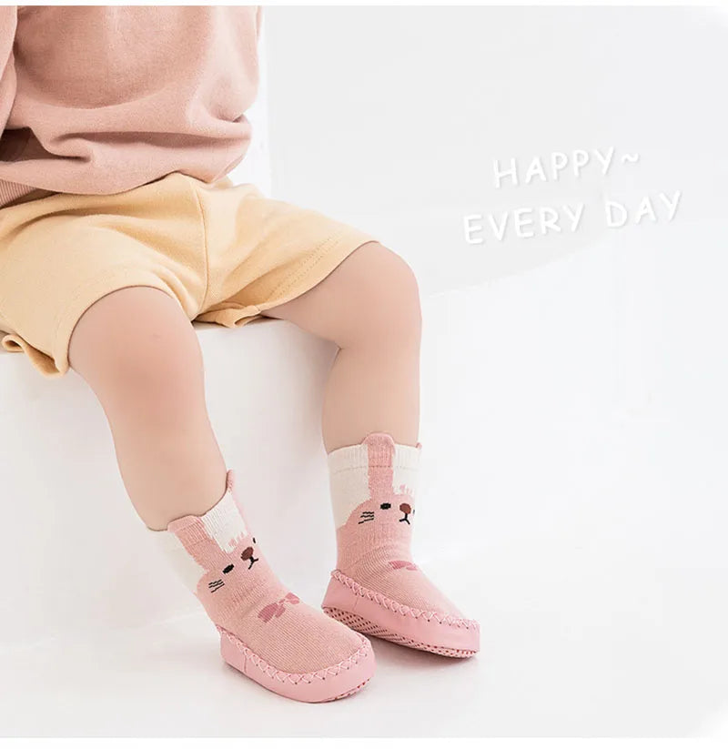MILANCEL New Spring Baby Prewalker Cute Cartoon Animals Children's Floor Socks Thin Style Girls Toddler Non Slip Socks