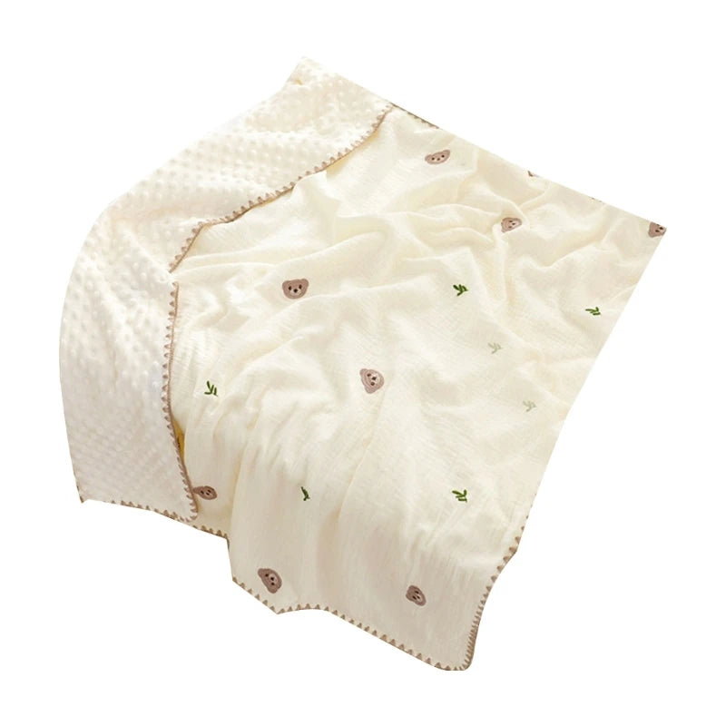 Baby Blanket for Girls Boys Infant Swaddles Cloth Small Quilts with Dotted Backing, Receiving Blanket Bed Crib Accessory