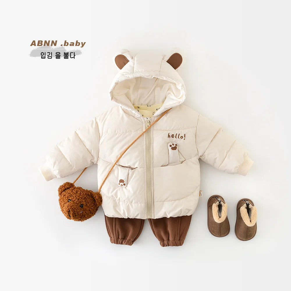 Cartoon Bear Hooded Baby Jacket