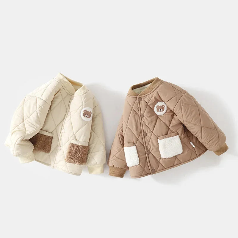 Diamond Quilted Bear Kids Jacket