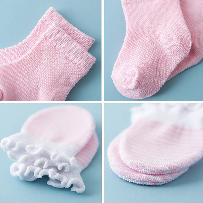 4-Pair Baby Socks & Gloves Set