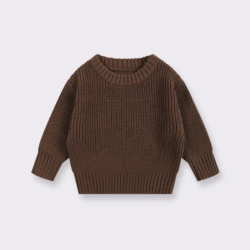 Baby Sweater Round Neck Boys Pullover Girls Spring and Autumn Winter Baby Base Knitted Sweater Children Base Sweater