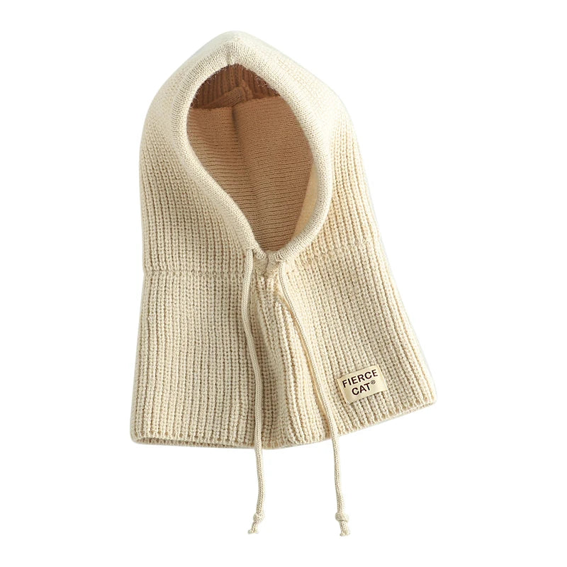 Winter Baby Balaclava Hat Knit Kids Beanie Hat for Baby Girls Boys Hat Scarf Earflap Hat Hooded Scarf Knitted Cap