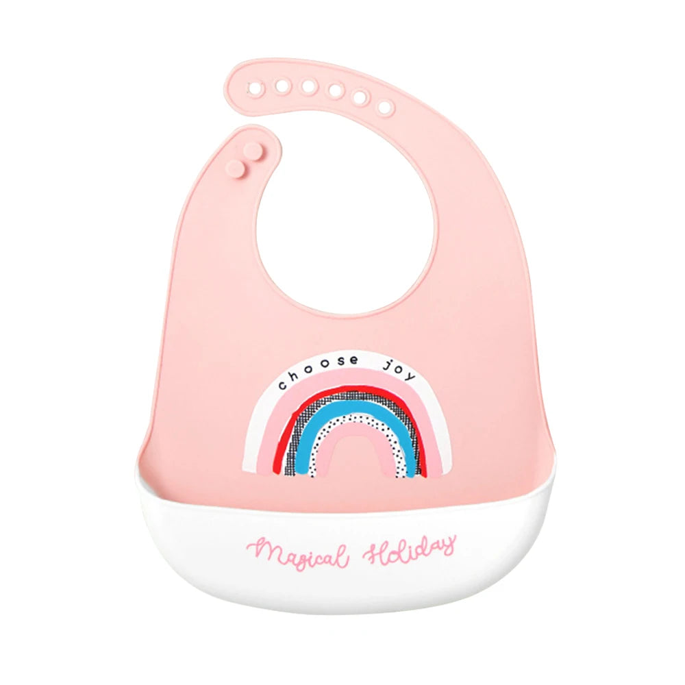 Waterproof Baby Bibs For Kids Eating Stuff Soft Silicone Cartoon Crocodile Printed Baby Apron Bib Reusable Baby Feeding Apron