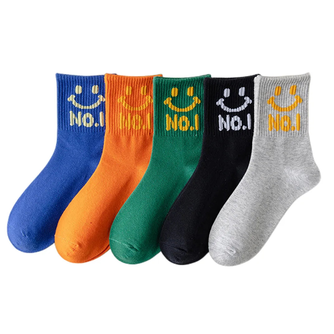 5Pairs Children's Socks Spring And Autumn Cotton Car Cartoon Boy's Socks Kids Sports Socks  Boys Girls Quality Breathable Socks