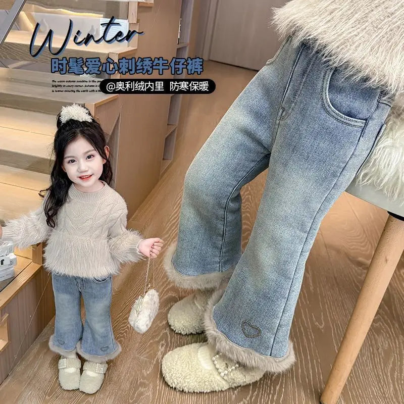 Flared Fleece-Lined Jeans