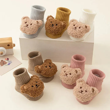 Cute Cartoon Bear Baby Socks 0-1Y