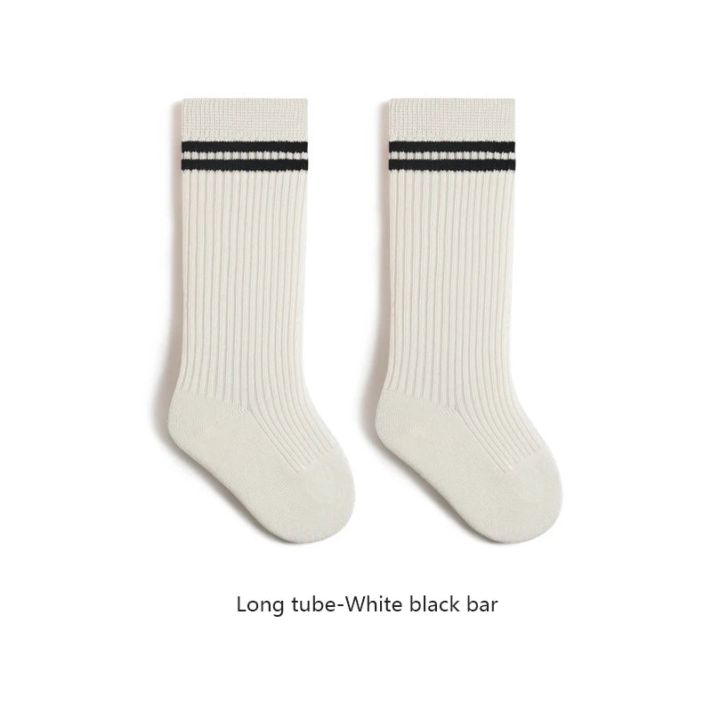 Spring Mid Tube Baby Socks Sport Soft Children Kids Socks Breathable Kids Boys Girl Socks Strip Mid Tube Socks