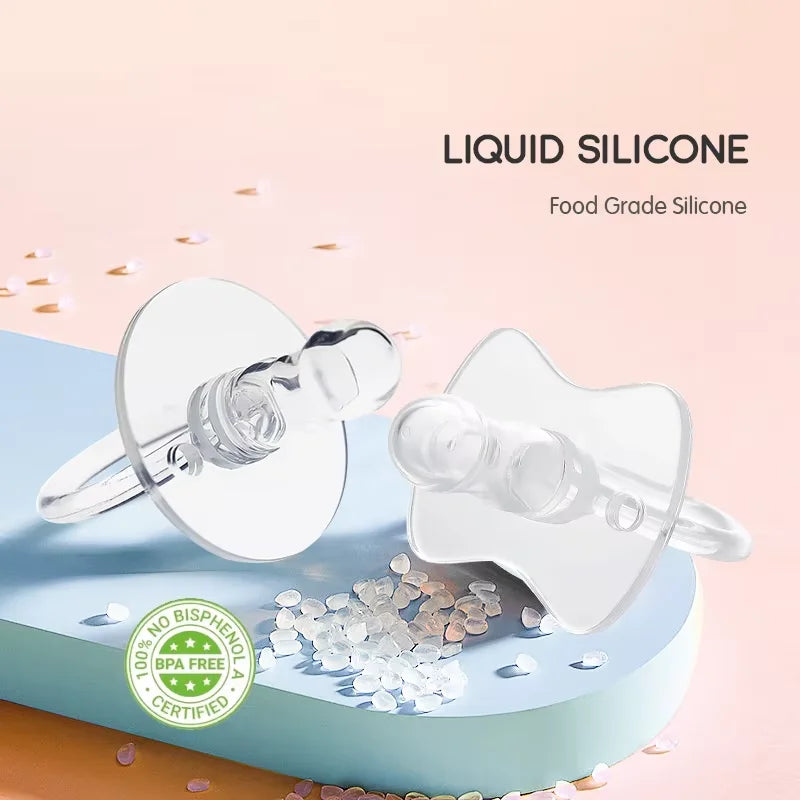 1pc Baby Silicone Pacifier 100% Liquid Silicone Bpa Free Food Grade Material Newborn Soft Air Inflation Soother