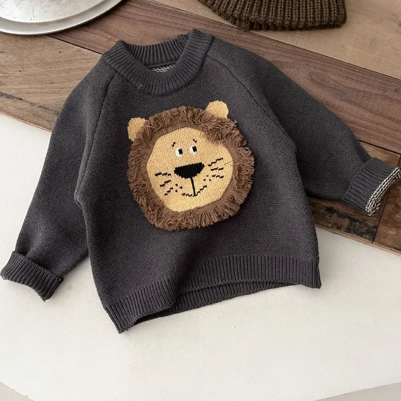 Cartoon Lion Knit Sweater