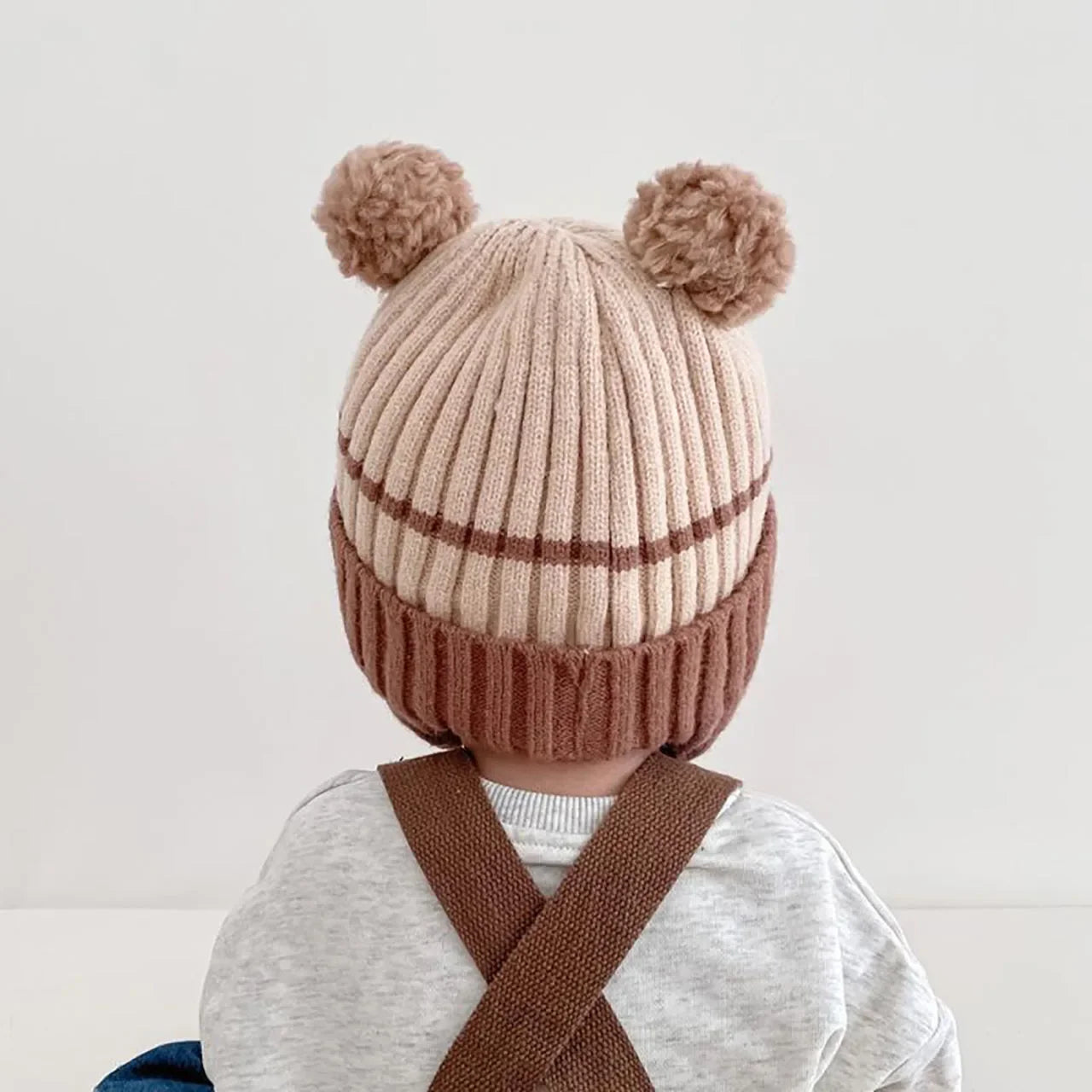 Winter Warm Knitted Baby Hat Cute Cartoon Animals Baby Boys Girls Cap Beanies Anti-cold Toddler Kids Lacing Hat