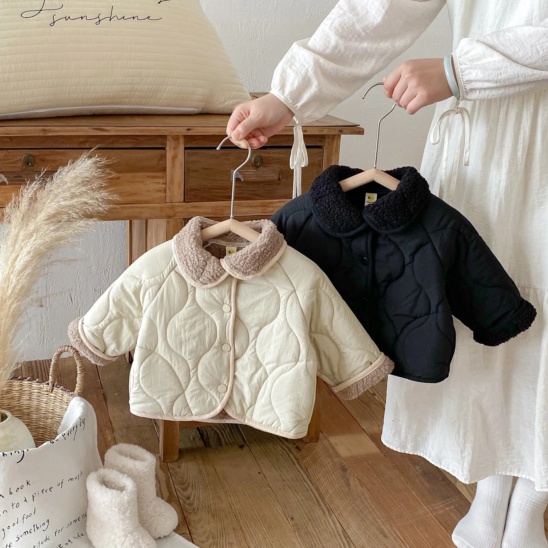 Korean Retro Velvet Kids Coat