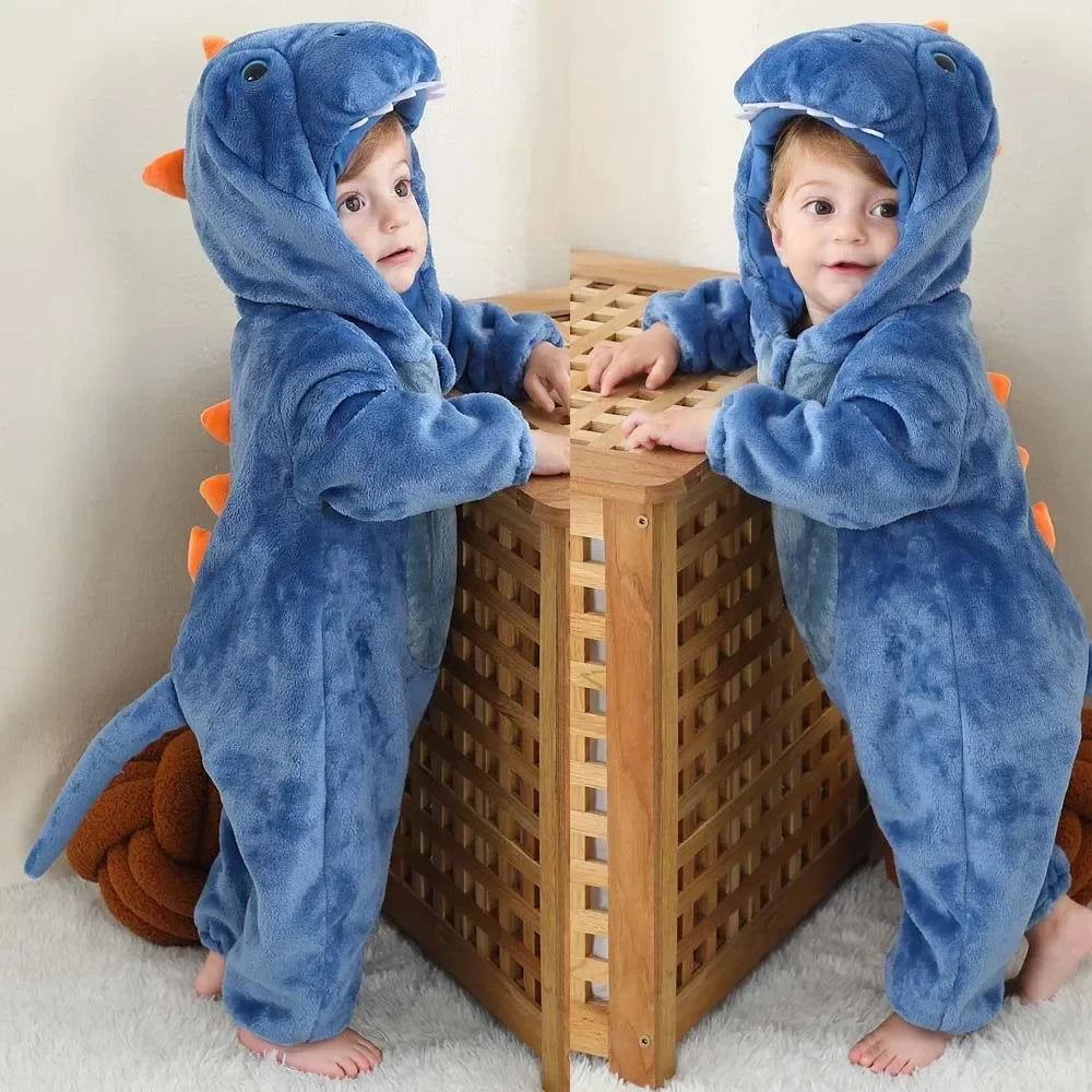 Newborn Kids Monkey Kigurumi Pajamas Winter Thick Baby Blanket Slppers Toddler Infant Clothes Hooded Animal Pyjamas Sleepwear