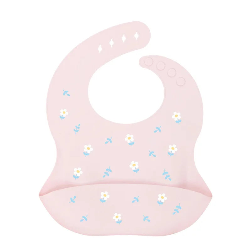 Baby Silicone Bib Waterproof Infant Bibs Fashionable Newborn Feeding Cloth Toddle Bibs Adjustable Saliva Towel For Boys Girls