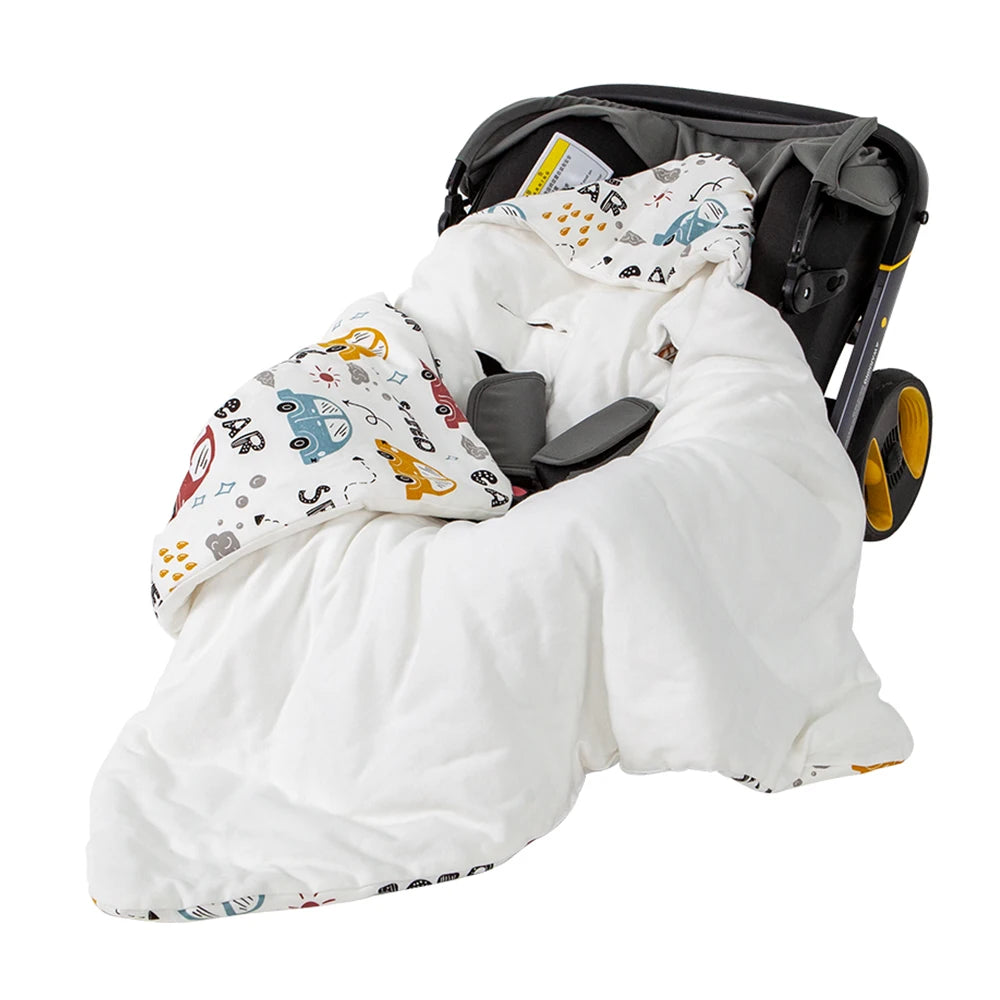Baby Wrap Blanket For The Newborn With Windproof Hooded In A Infant Car Seat Autumn Warm Envelope For Discharge 0-12 Months