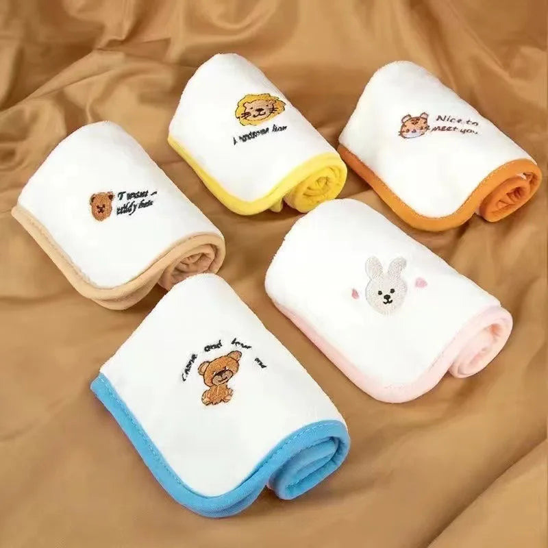 5pcs Baby Towel Set Soft Skin Friendly Drool Towel for Newborn Items Coral Fleece Absorbent Baby Squares Face Towel 25x25cm