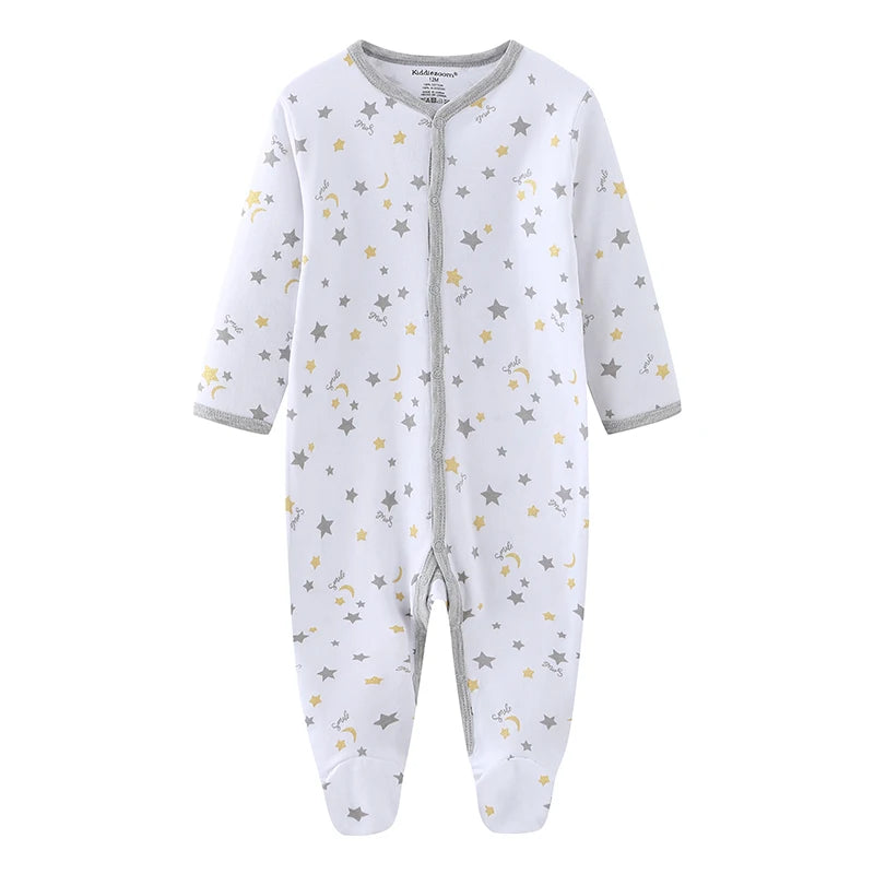 1/3Pieces Baby Girl Clothes Sets Cotton Baby Boy Clothes Solid Color Newborn Romper Print Long Sleeve Cartoon Autumn Spring