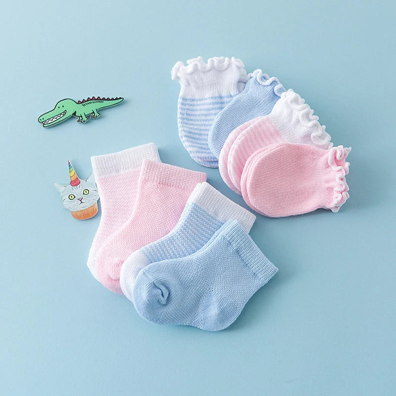 4-Pair Baby Socks & Gloves Set