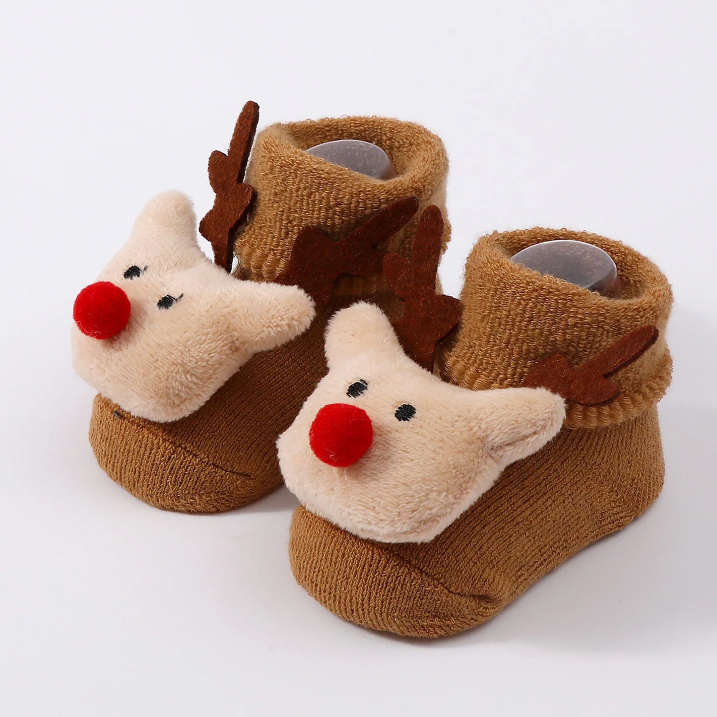Kids Children's Socks for Girls Boys Non-slip Knitted Cotton Toddler Cute Elk Baby Christmas Socks for Newborns Infant Socks
