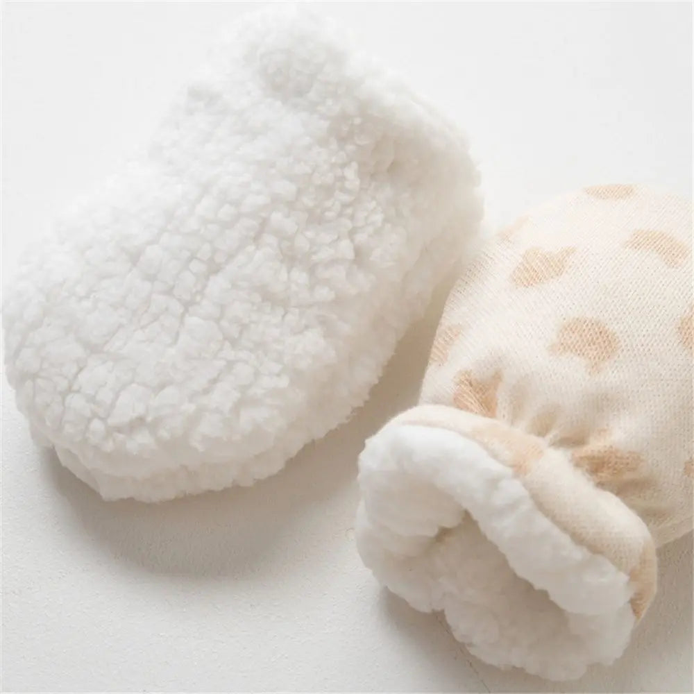 Boys Girls Cute Full Finger Fleece Gloves Toddler Infant Mittens Baby Anti-Grab Mittens Newborn Gloves