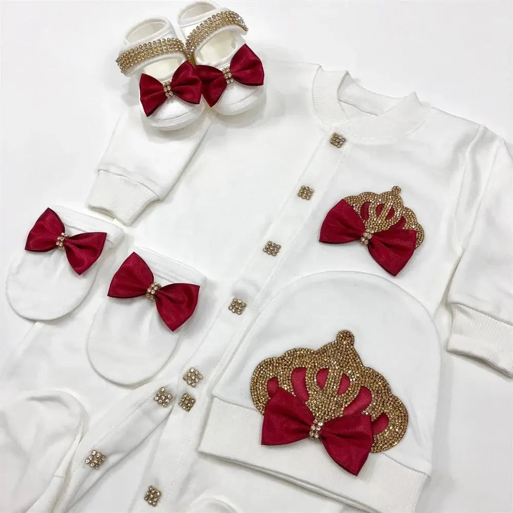 4pcs Butterfly Jewelry Baby Romper Set