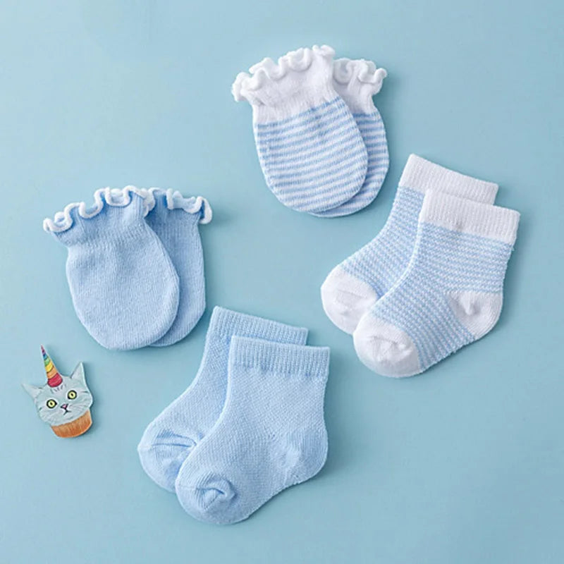 4-Pair Baby Socks & Gloves Set