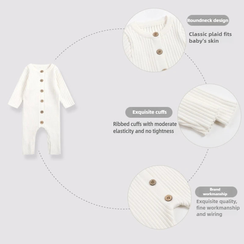 2025 New Infant Baby Girls Boys Knitted Jumpsuit Toddler Baby Girl Boys Long Sleeved Knitting Romper Children Clothes