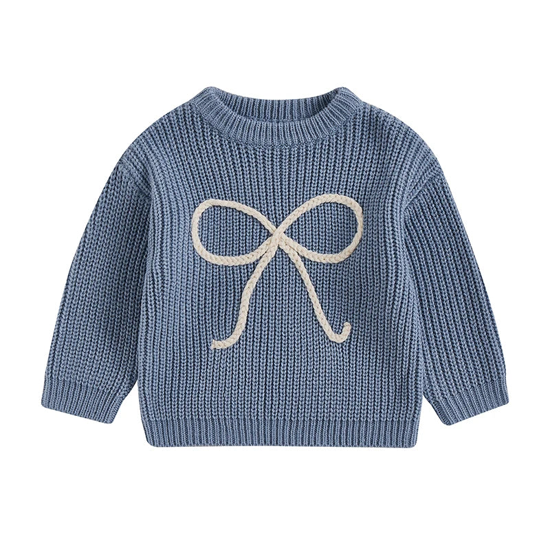 Bowknot Embroidery Pullover
