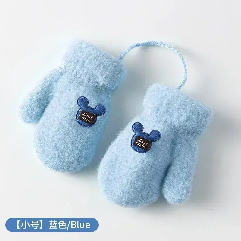 1-6 Years Old Baby Mittens Newborn Children Kids Winter Gloves Mohair Plush Thick Boys Girls Gloves