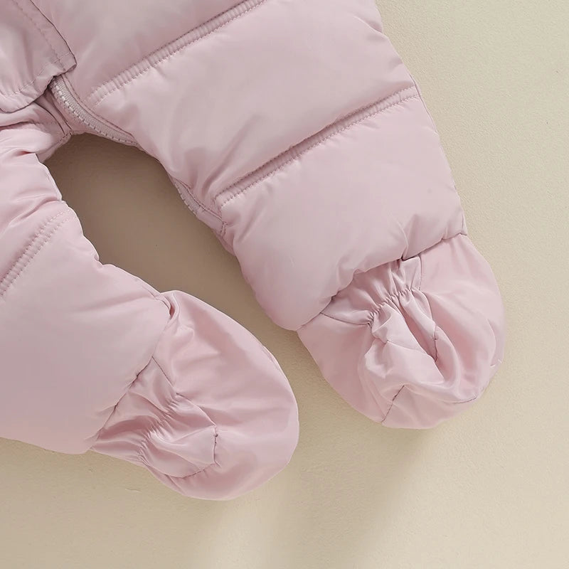 Citgeett Winter Infant Baby Boys Girls Coat Romper Warm Outwear Hooded Puffer Jacket Footie Jumpsuit Fall Clothes