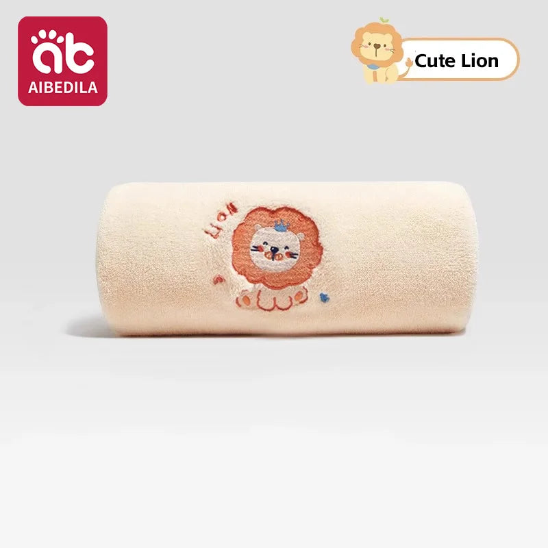 AIBEDILA Toddler Bathrobe Infant children's Coral Velvet Embroidery Bath Towel Soft Skin-friendly Absorbent Towels Kid's Bathing