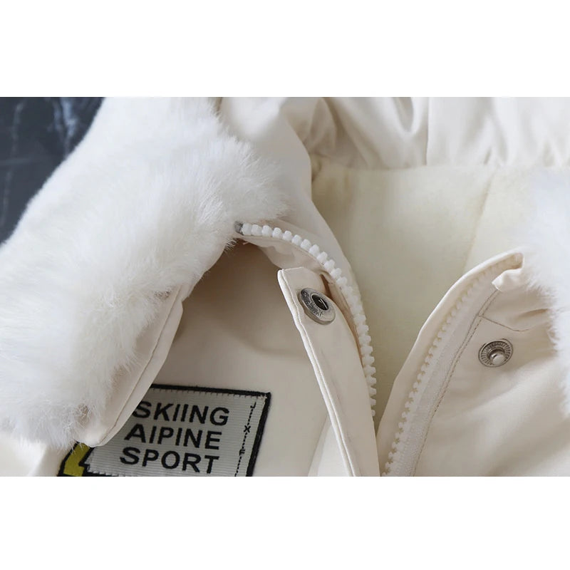 Kids Padded Cotton Bodysuit Clothes 2023 New Winter Baby Thick Plus Velvet Warm Rompers Girls Boys Ski Suit Overalls 1-5 Years