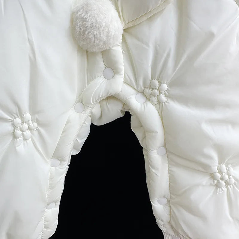 0-2Y Super Cute Rabbit Ears Infant Outerwear Winter Baby Girl Romper Quilted Thickened Jumpsuit