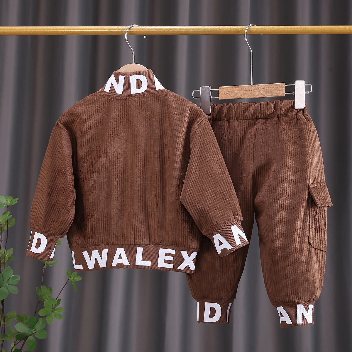 Autumn Children Boys Girls Clothing Cartoon Corduroy Long Sleeve Kids Clothes Tracksuit Kids T-Shirt Jeans 2Pcs/Set 0-4 Years