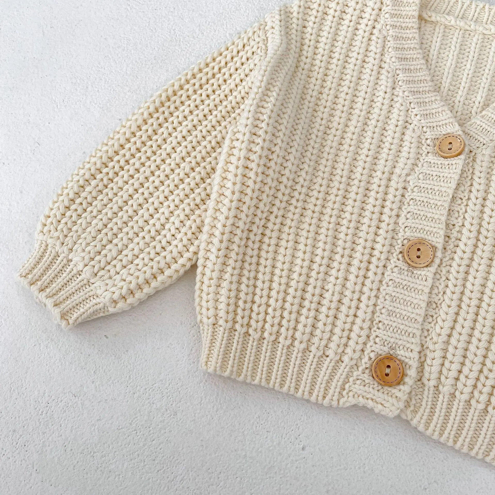 V-Neck Knit Baby Cardigan