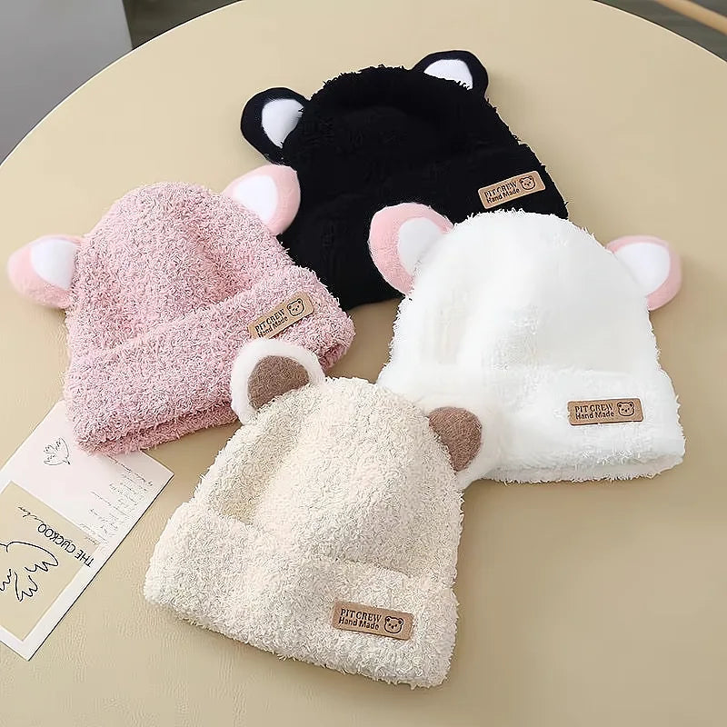 Windproof Baby Bear Earflap Beanie