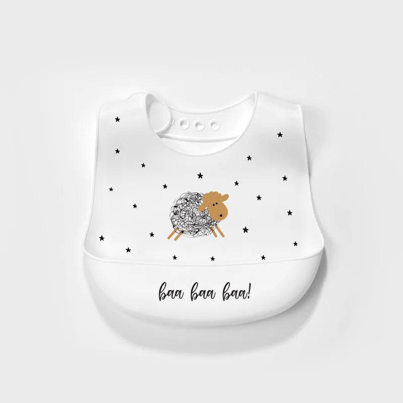Baby Silicone Bib Waterproof Infant Bibs Fashionable Newborn Feeding Cloth Toddle Bibs Adjustable Saliva Towel For Boys Girls
