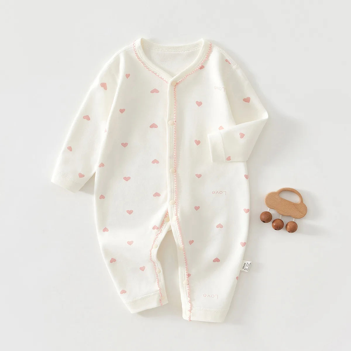 AYNIGIELL Newborn Baby Jumpsuit Spring and Autumn Pure Cotton Boneless Hoodie 0-18 Months Newborn Baby Suit Baby Girl Onesie