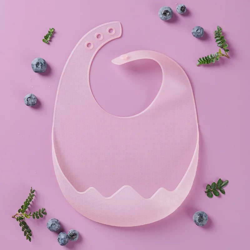 Baby Food Bib Silicone Waterproof Complementary Food Rice Pocket Children's Summer Ultra-thin Baby Saliva Transparent Bib